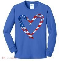 Memorial Day And 4th July Partiotic Heart Gift Kids Long Sleeve Shirt thumb 0