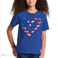 Memorial Day And 4th July Partiotic Heart Gift Kids T-Shirt thumb 2