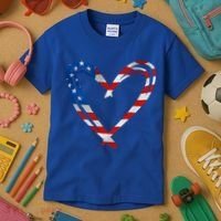 Memorial Day And 4th July Partiotic Heart Gift Kids T-Shirt thumb 3
