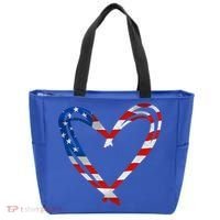 Memorial Day And 4th July Partiotic Heart Gift Tote Bag thumb 0