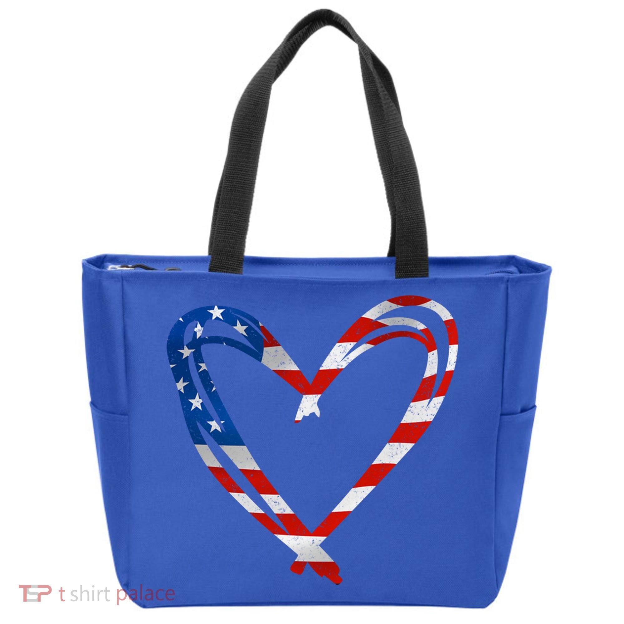 Memorial Day And 4th July Partiotic Heart Gift Tote Bag