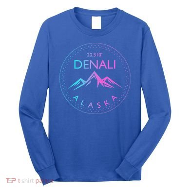 Mount Denali Alaska Mountaineer Climbing National Park Long Sleeve Shirt