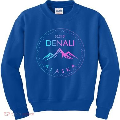 Mount Denali Alaska Mountaineer Climbing National Park Kids Sweatshirt