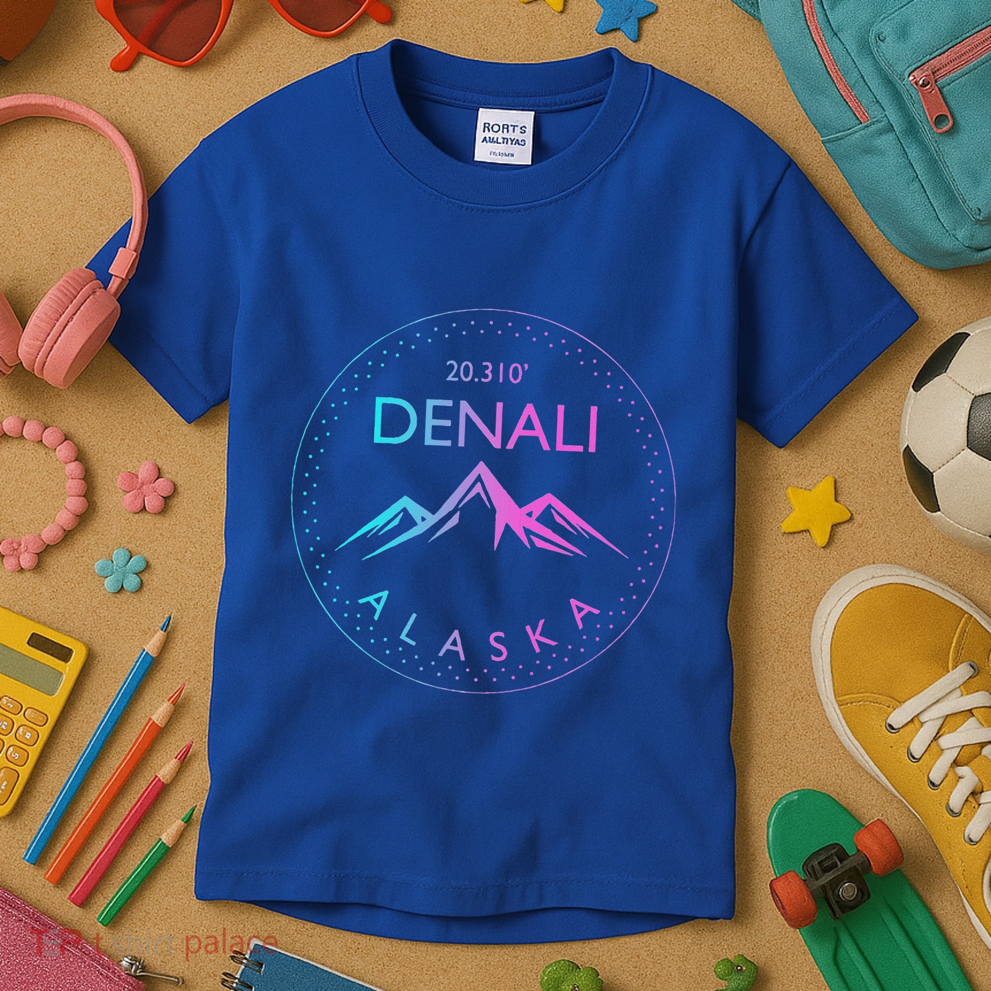 Mount Denali Alaska Mountaineer Climbing National Park Kids T-Shirt
