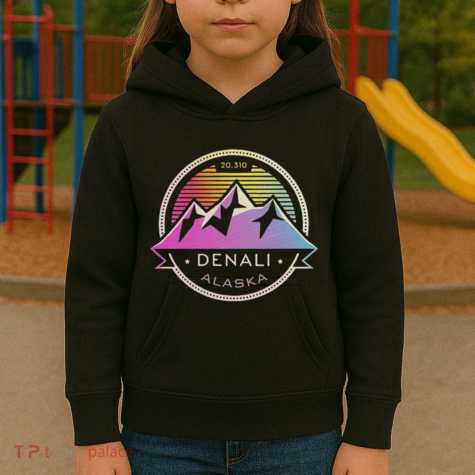 Mount Denali Alaska Mountaineer Climbing National Park Kids Hoodie