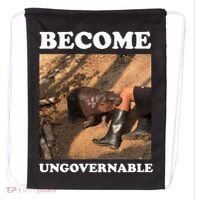 Moo Deng Become Ungovernable Drawstring Bag thumb 0