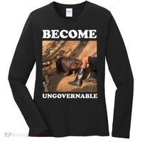 Moo Deng Become Ungovernable Women's Long Sleeve Shirt thumb 0
