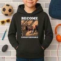 Moo Deng Become Ungovernable Kids Hoodie thumb 2