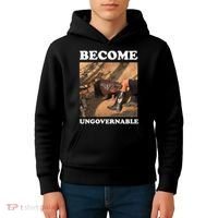 Moo Deng Become Ungovernable Kids Hoodie thumb 4