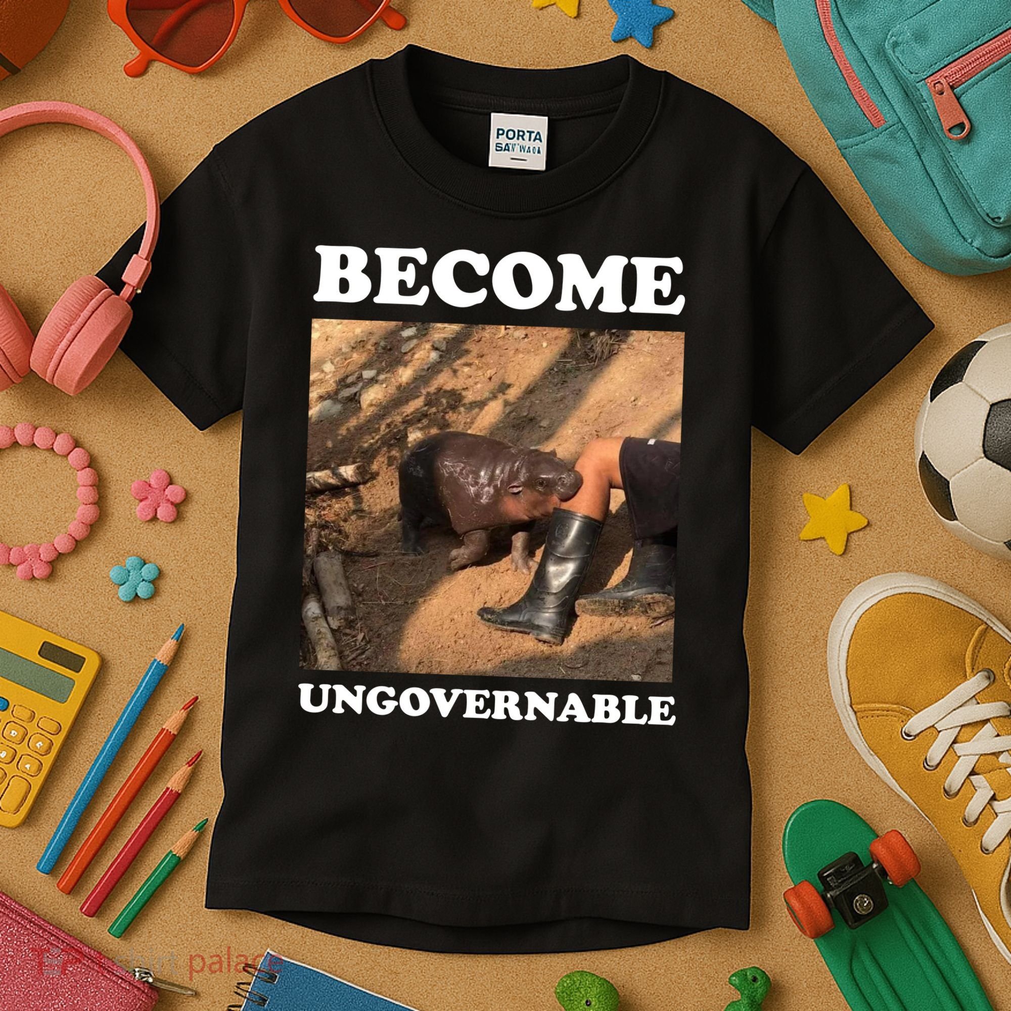 Moo Deng Become Ungovernable Kids T-Shirt