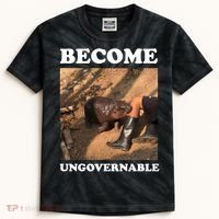 Moo Deng Become Ungovernable Kids Tie-Dye T-Shirt thumb 0