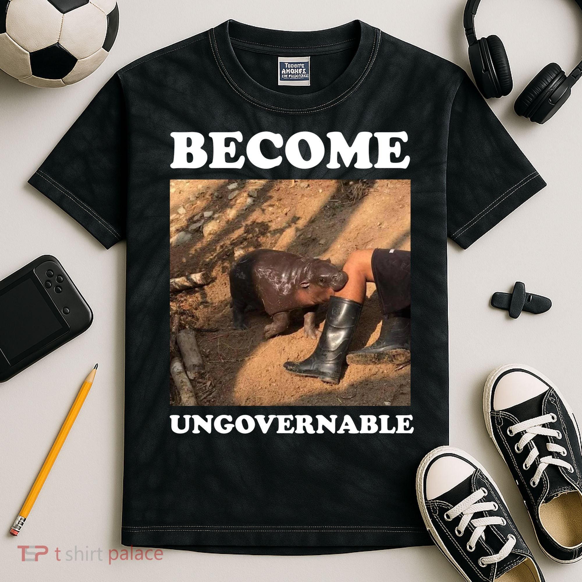 Moo Deng Become Ungovernable Kids Tie-Dye T-Shirt