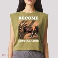 Moo Deng Become Ungovernable Garment-Dyed Women's Muscle Tee thumb 2