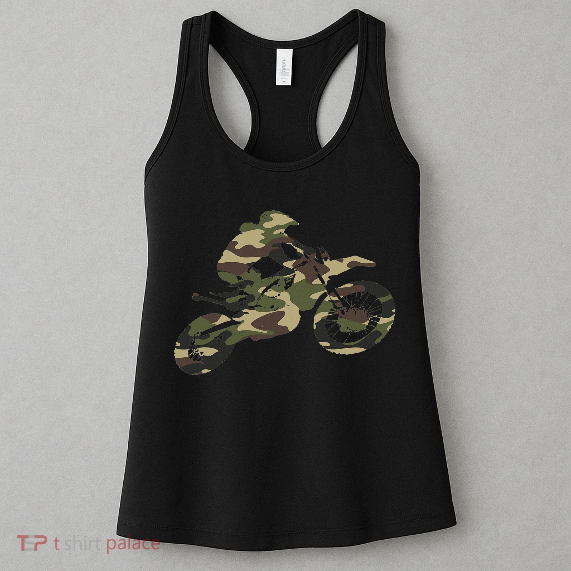 Motocross Dirt Bike Racing Camo Camouflage Women's Tank Top