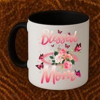 Mother's Day Blessed To Be Called Mom Butterflies And Roses Coffee Mug thumb 2