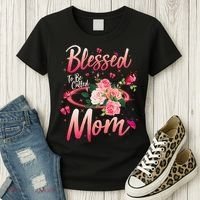 Mother's Day Blessed To Be Called Mom Butterflies And Roses Women's T-Shirt thumb 3