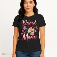 Mother's Day Blessed To Be Called Mom Butterflies And Roses Women's T-Shirt thumb 4