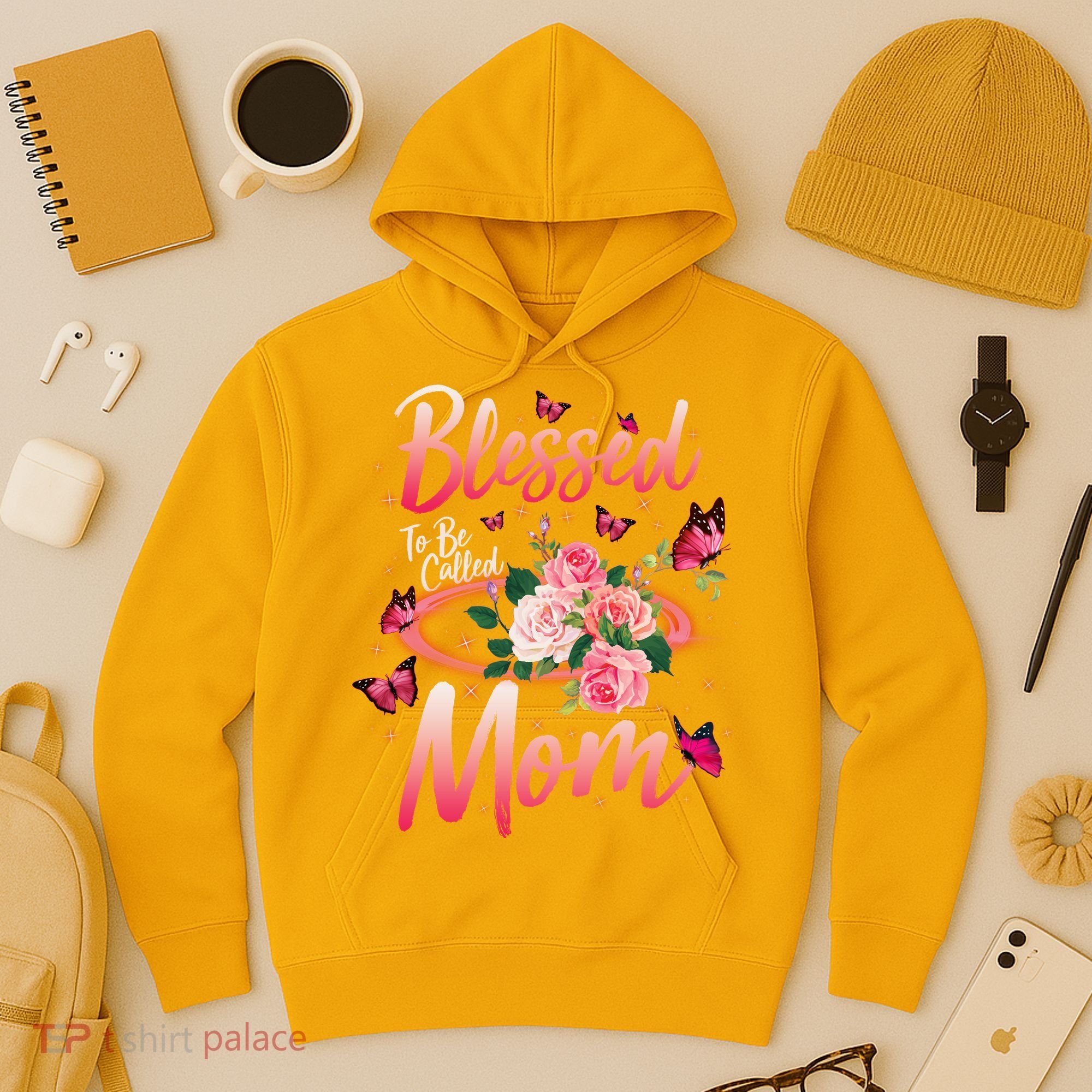 Mother's Day Blessed To Be Called Mom Butterflies And Roses Hoodie