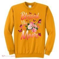 Mother's Day Blessed To Be Called Mom Butterflies And Roses Sweatshirt thumb 0