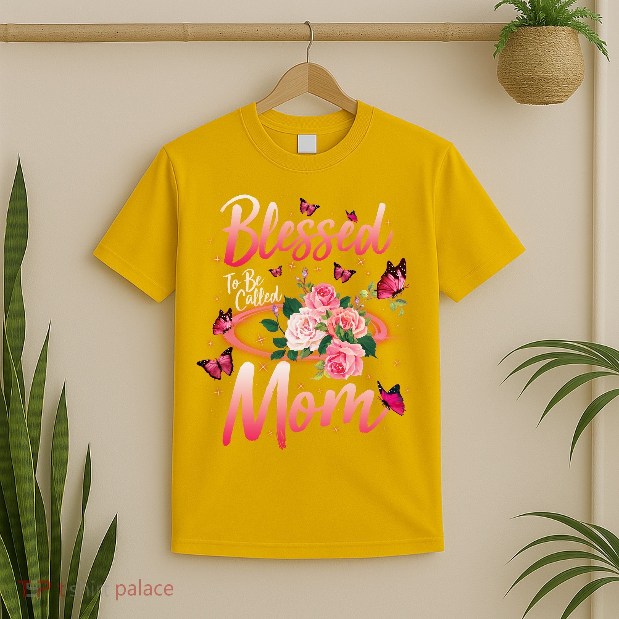 Mother's Day Blessed To Be Called Mom Butterflies And Roses T-Shirt