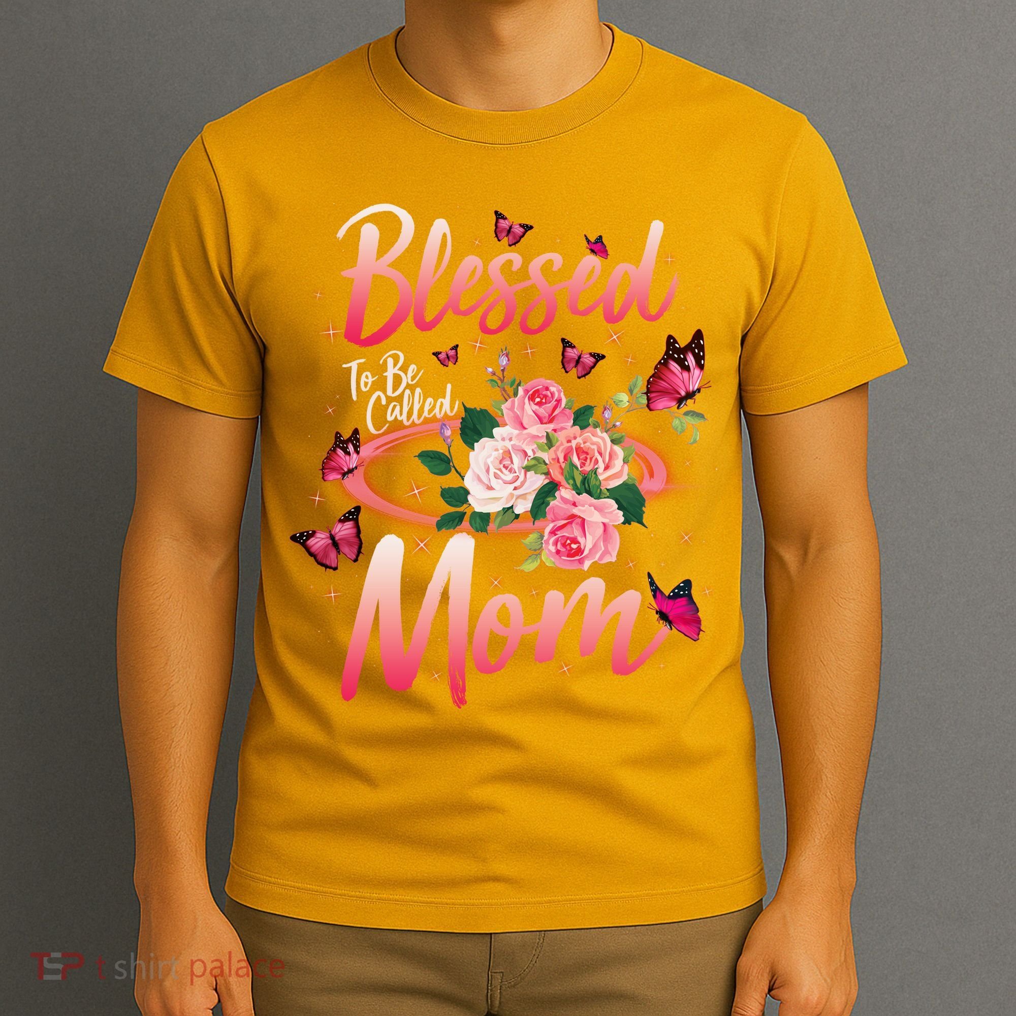 Mother's Day Blessed To Be Called Mom Butterflies And Roses T-Shirt