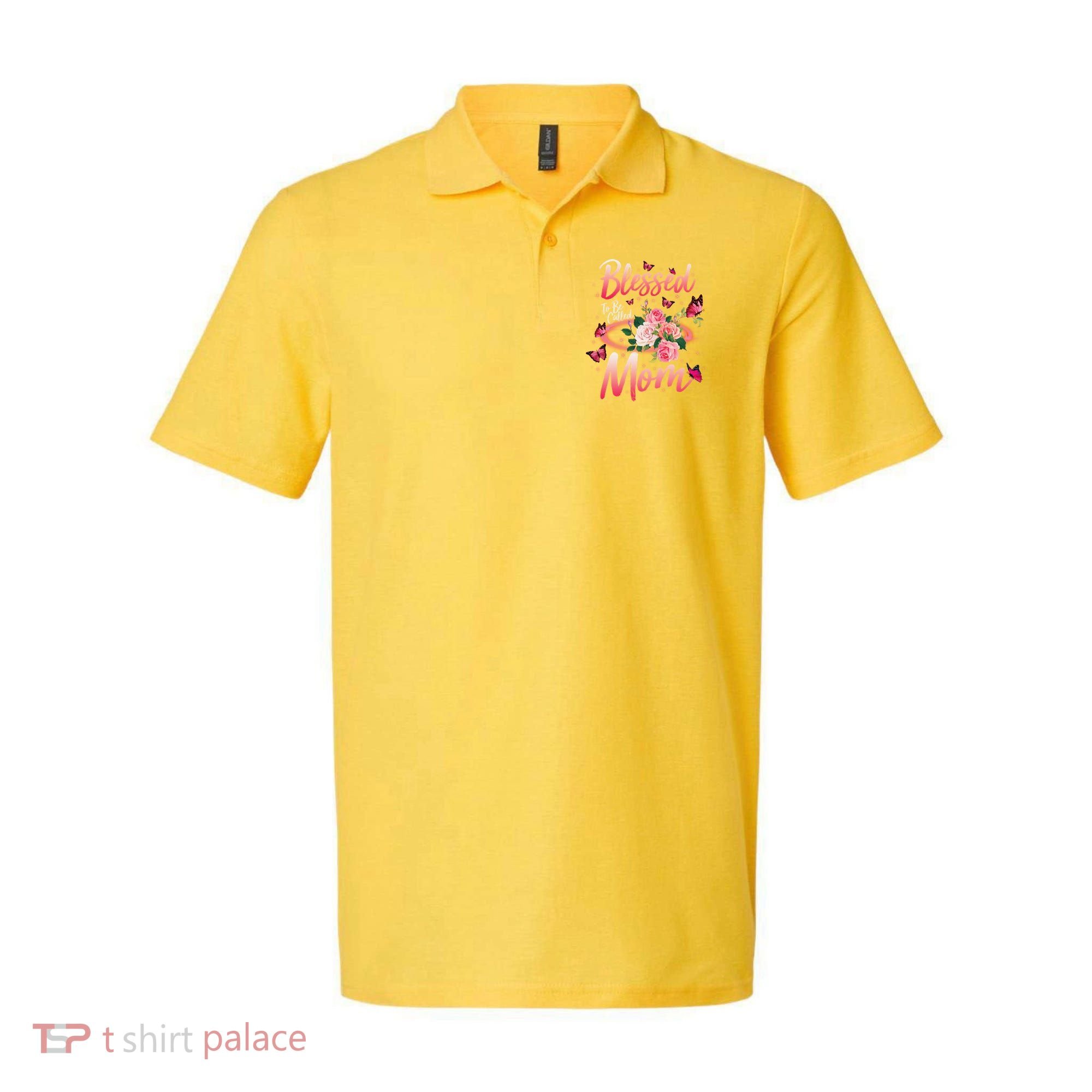 Mother's Day Blessed To Be Called Mom Butterflies And Roses Polo