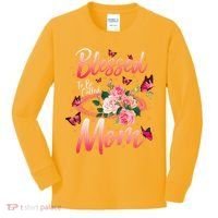 Mother's Day Blessed To Be Called Mom Butterflies And Roses Kids Long Sleeve Shirt thumb 0
