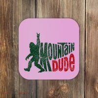 Mountain Dude Bigfoot Hiking Humor Coaster thumb 0