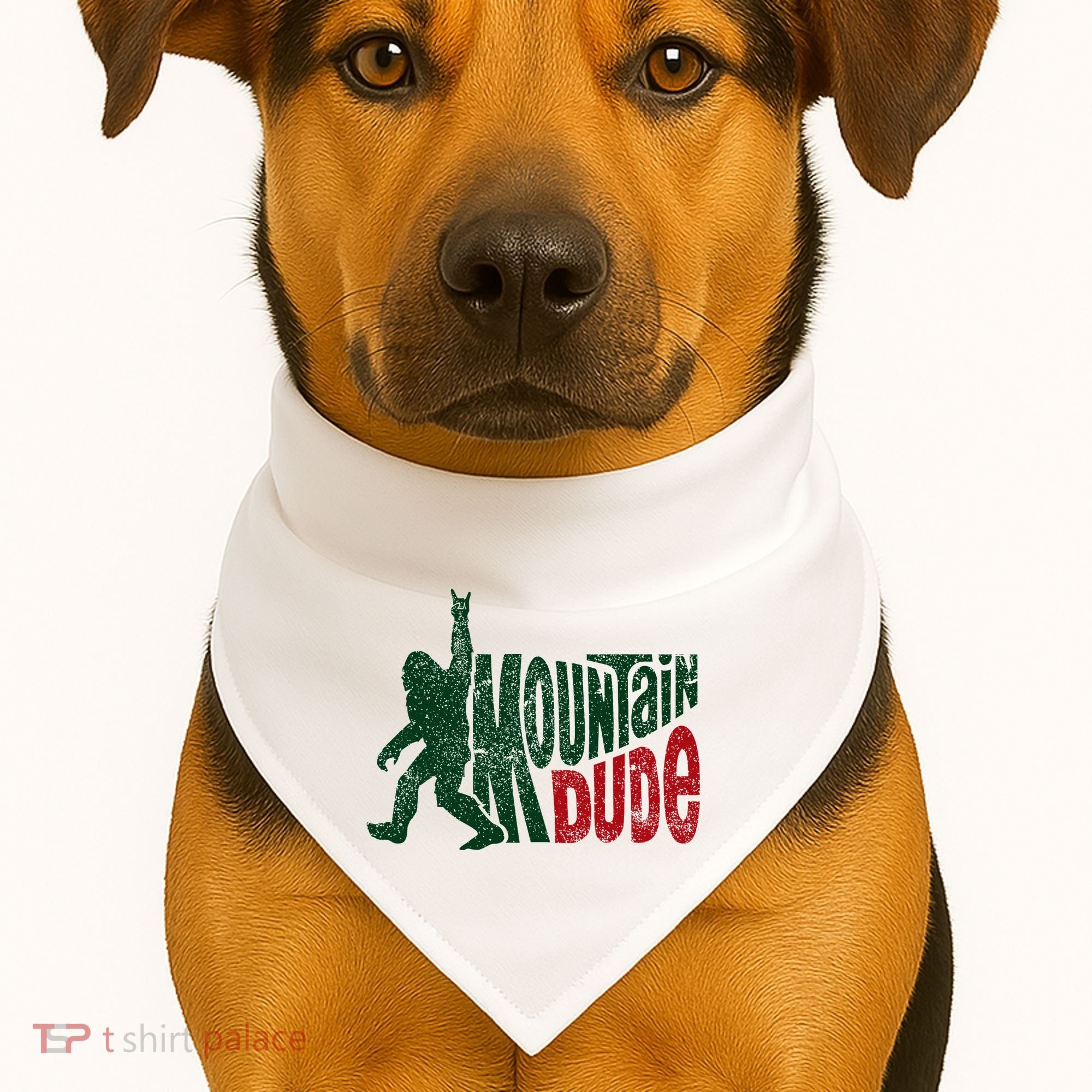 Mountain Dude Bigfoot Hiking Humor USA-Made Doggie Bandana