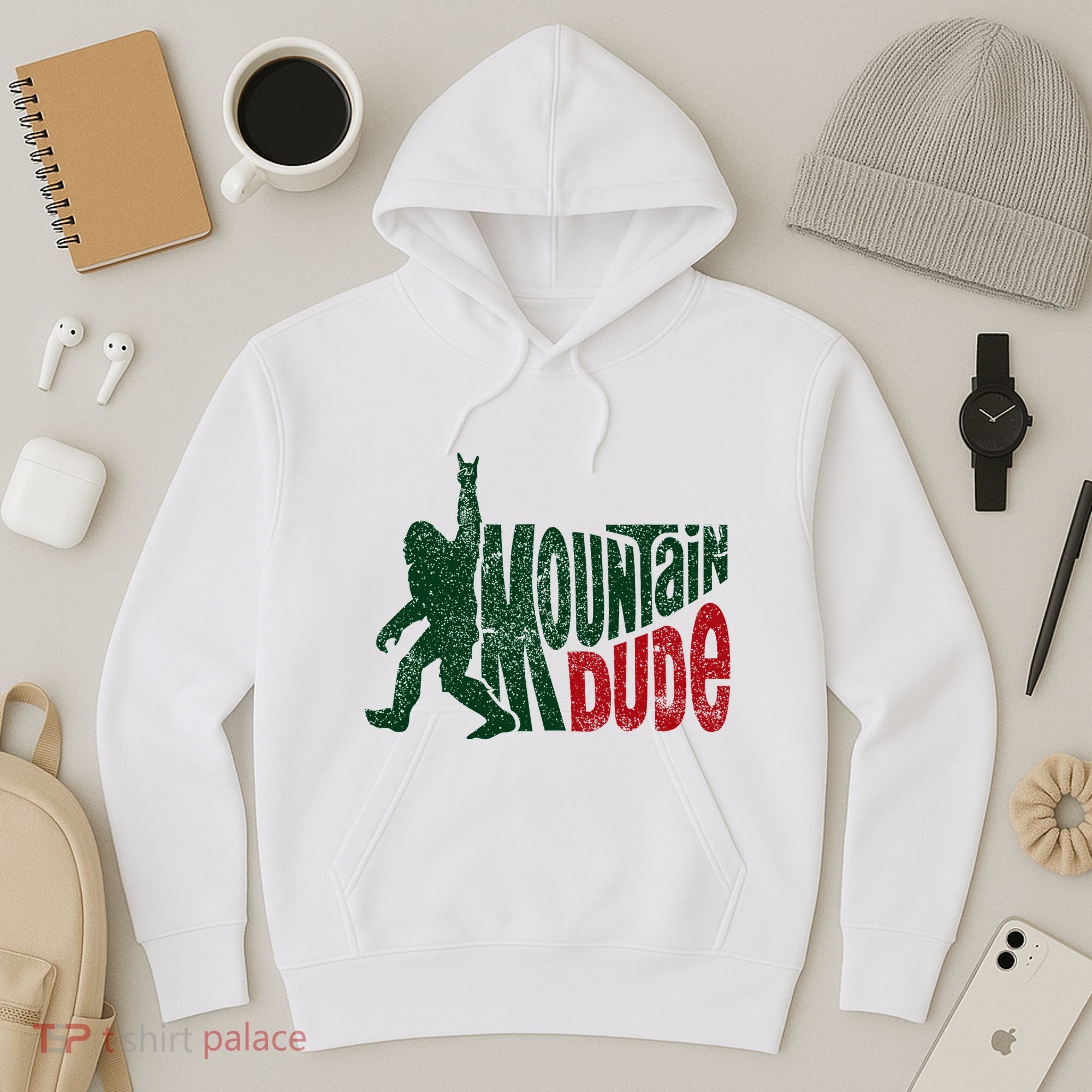 Mountain Dude Bigfoot Hiking Humor Hoodie