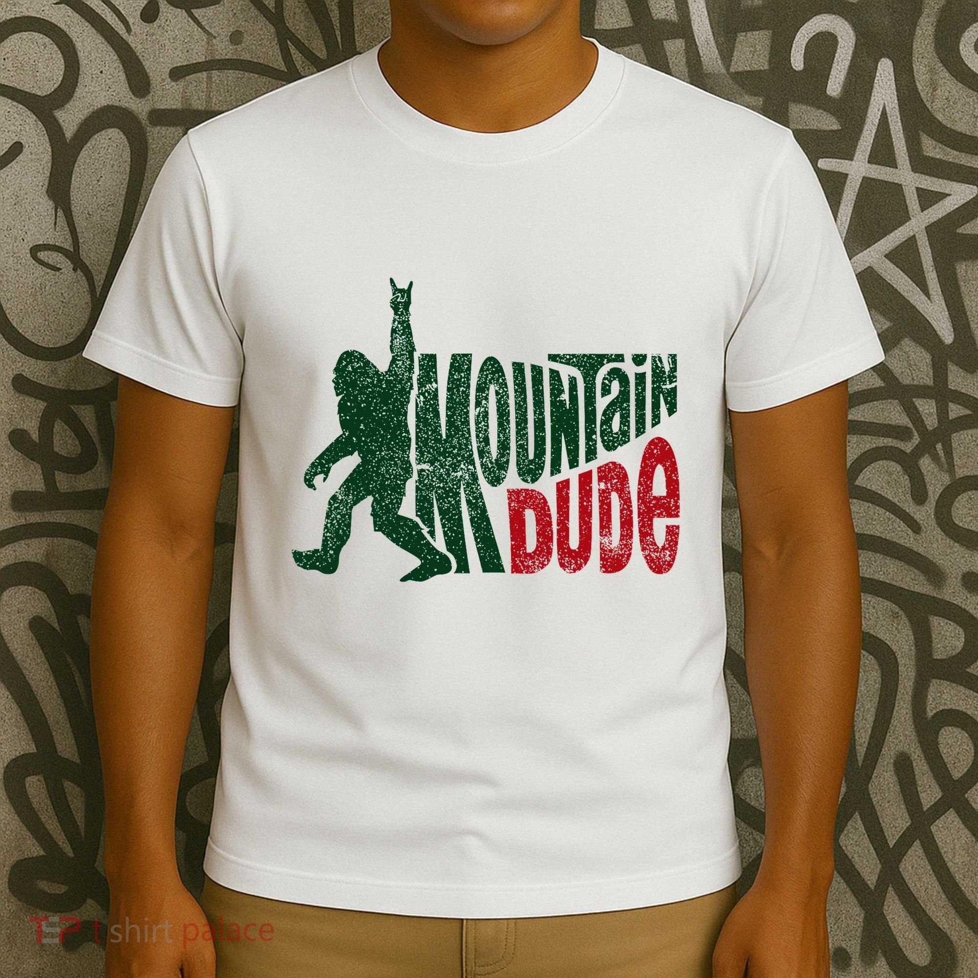 Mountain Dude Bigfoot Hiking Humor T-Shirt
