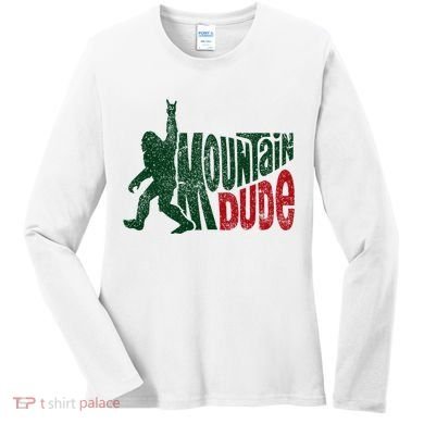 Mountain Dude Bigfoot Hiking Humor Women's Long Sleeve Shirt