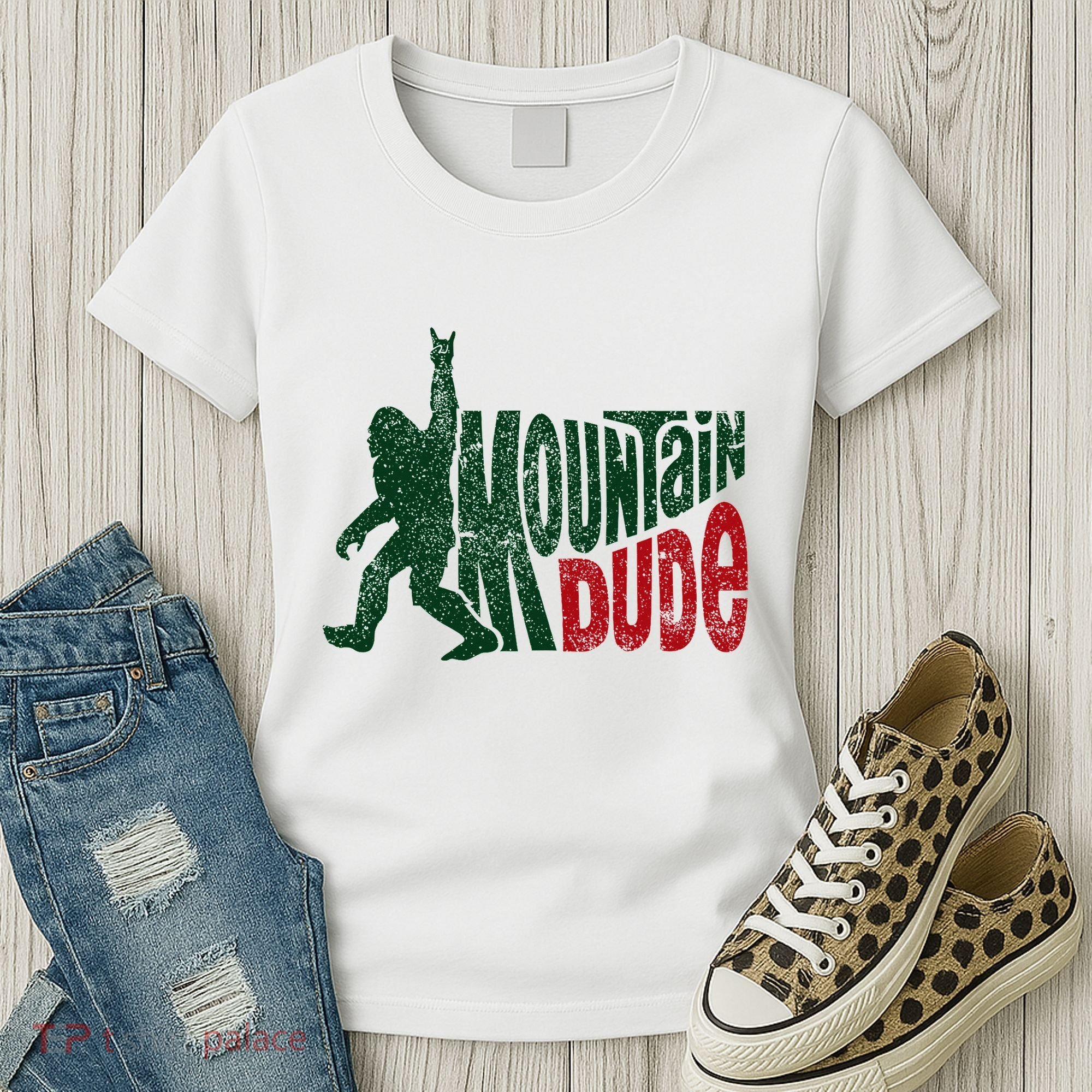 Mountain Dude Bigfoot Hiking Humor Women's T-Shirt