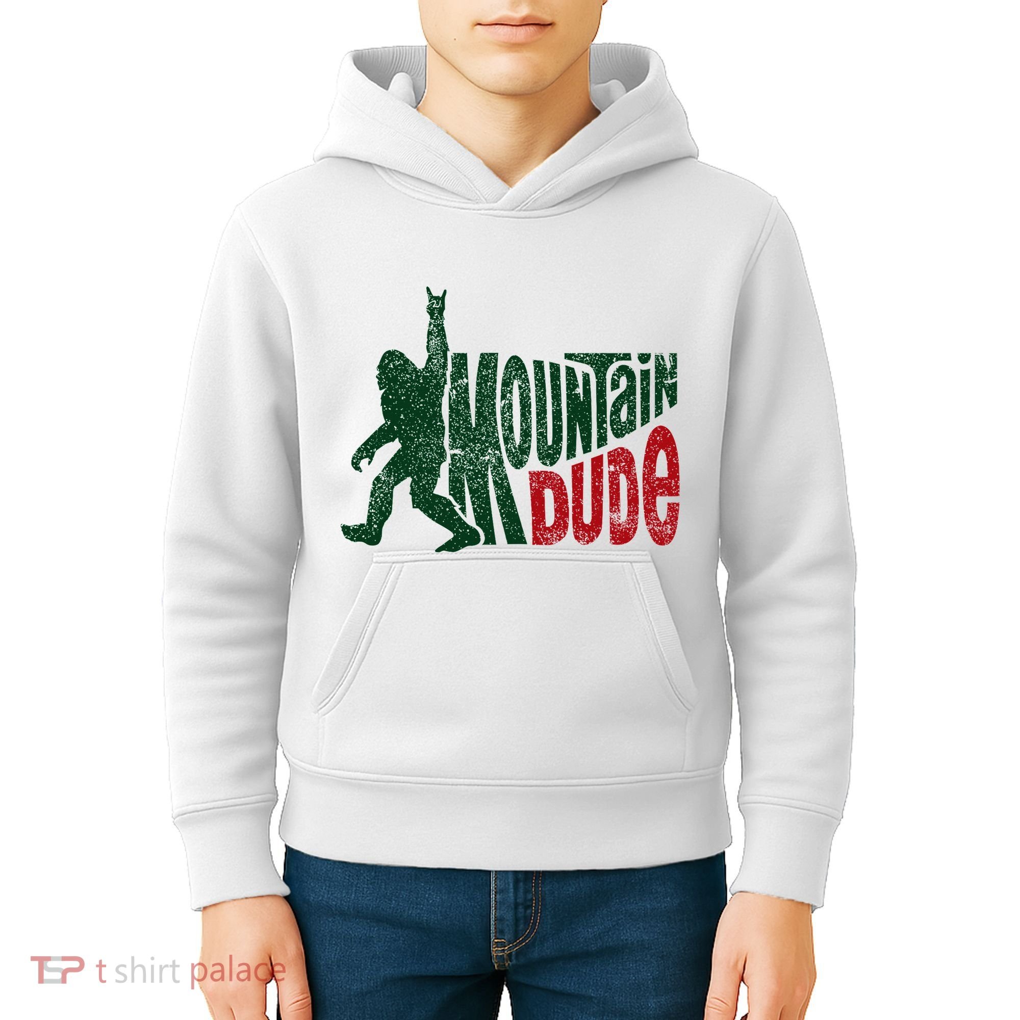 Mountain Dude Bigfoot Hiking Humor Kids Hoodie