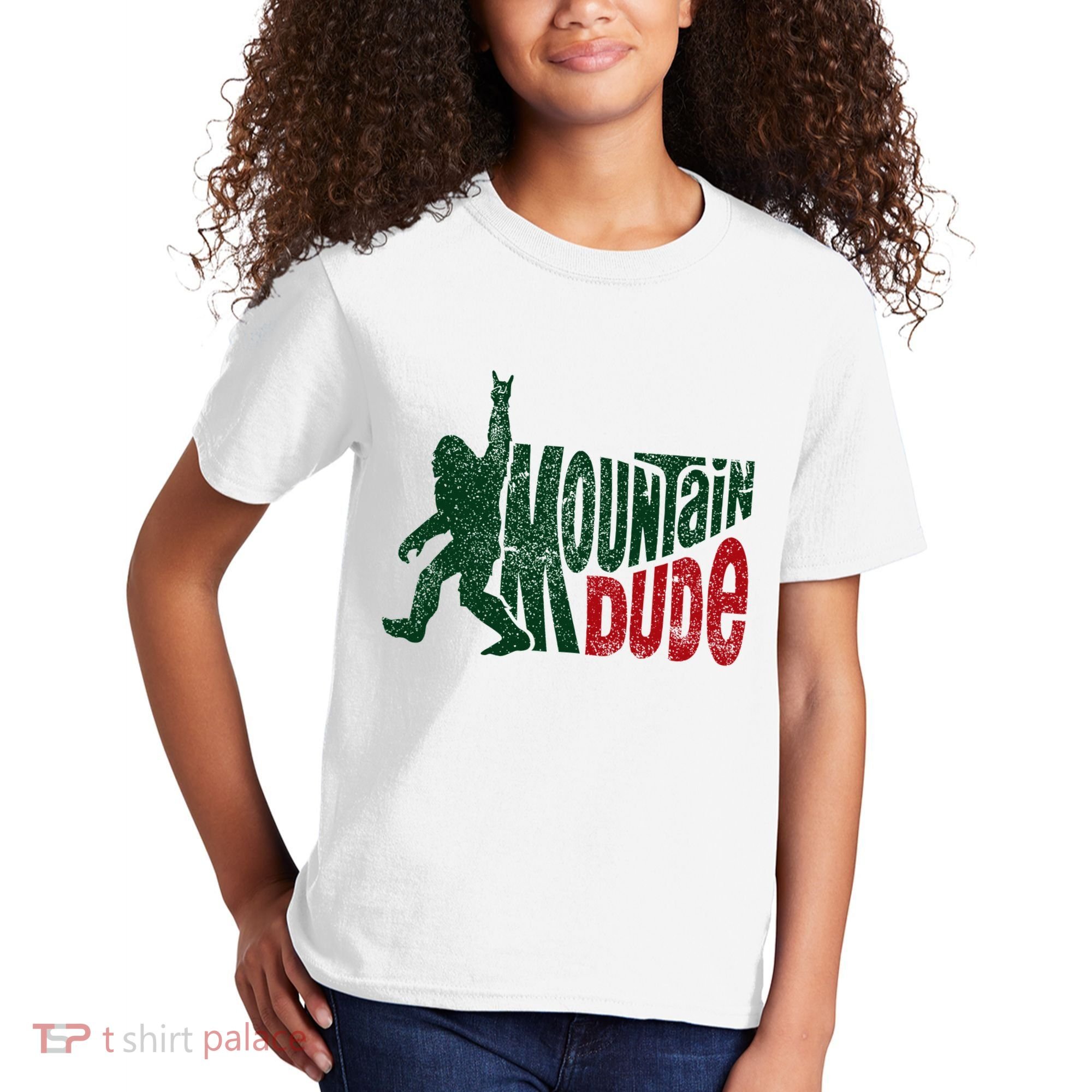 Mountain Dude Bigfoot Hiking Humor Kids T-Shirt