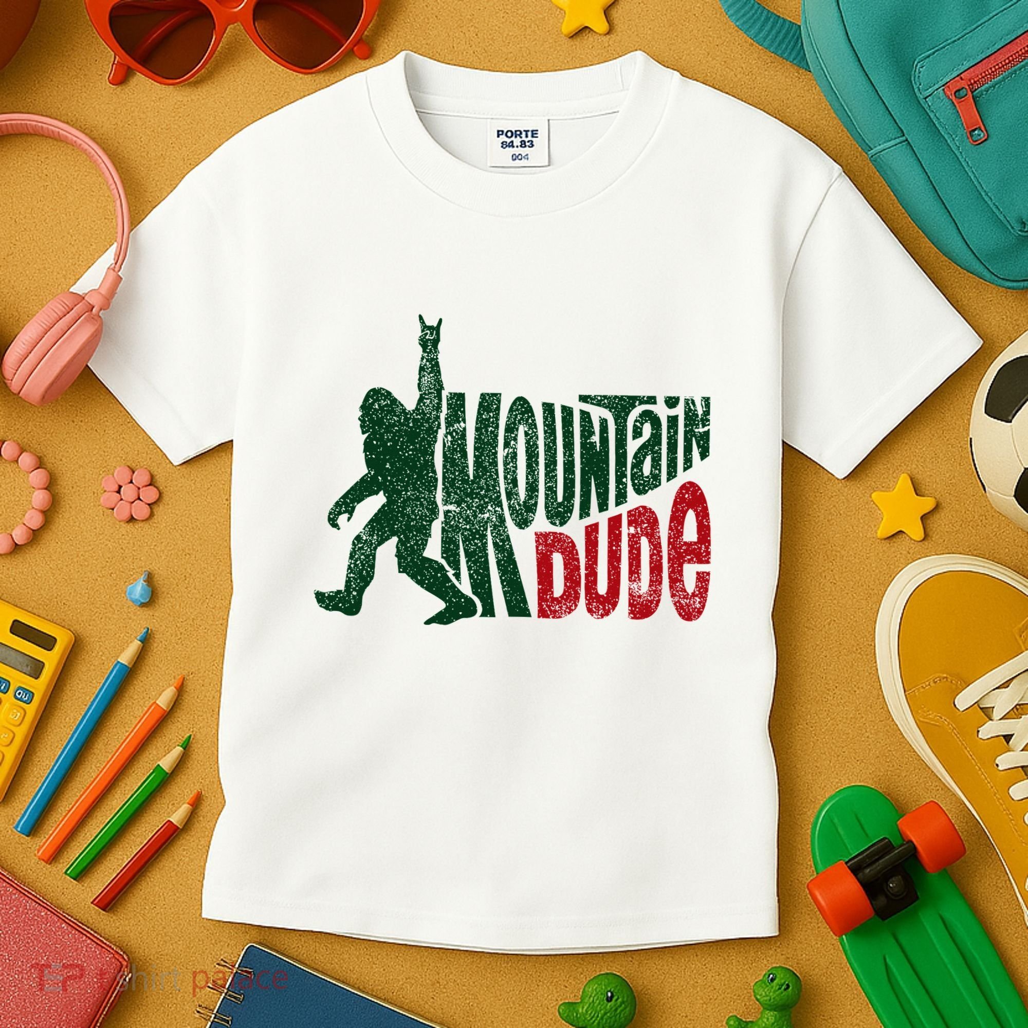 Mountain Dude Bigfoot Hiking Humor Kids T-Shirt