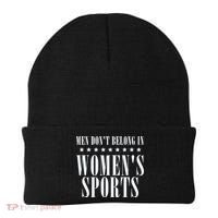Man Dont Belong In Woman Sports Beanie thumb 0