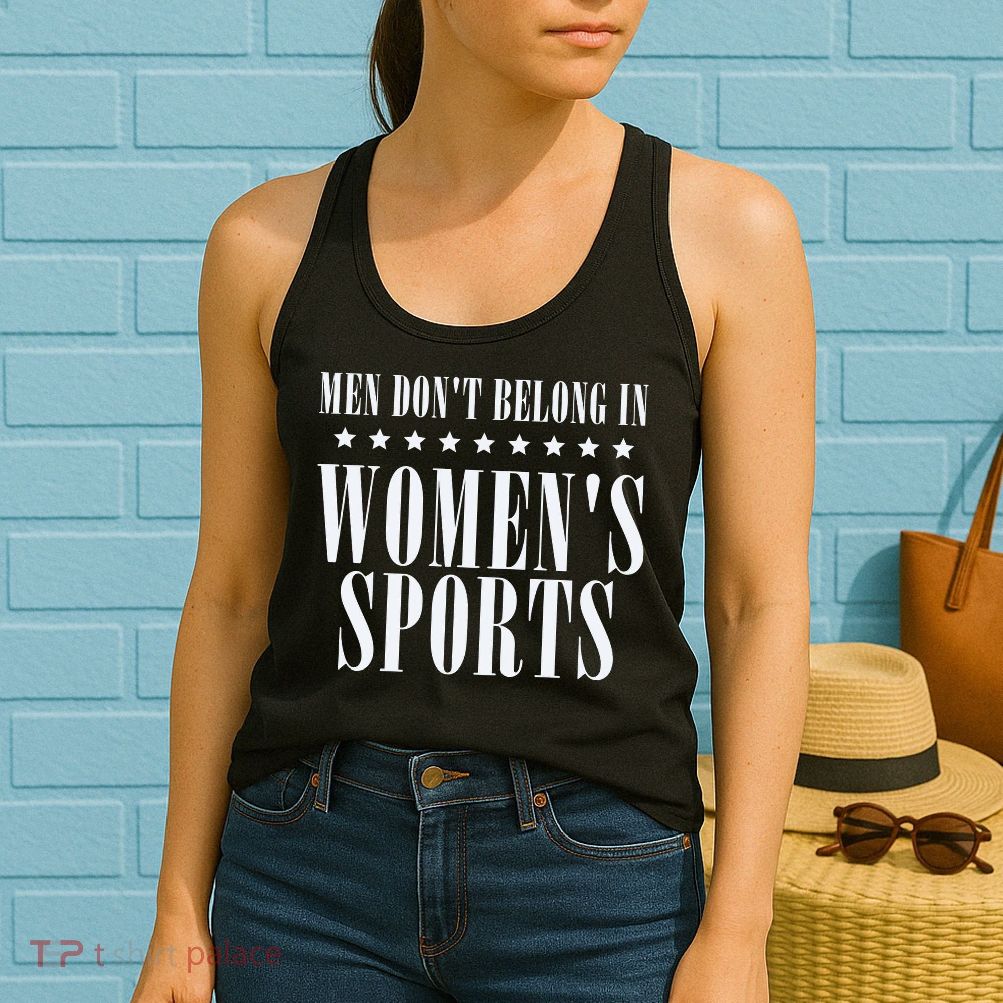 Man Dont Belong In Woman Sports Women's Tank Top
