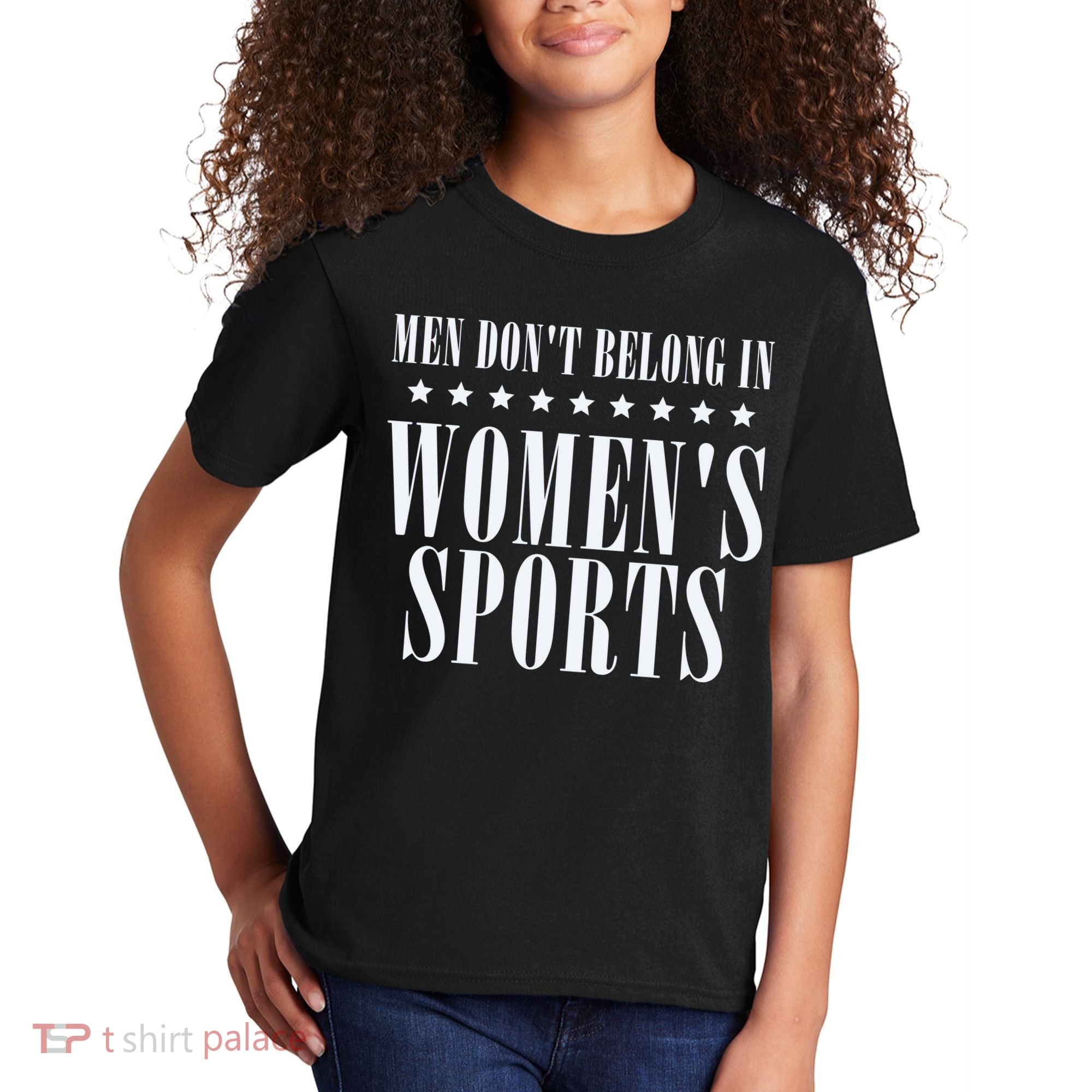 Man Dont Belong In Woman Sports Kids T-Shirt