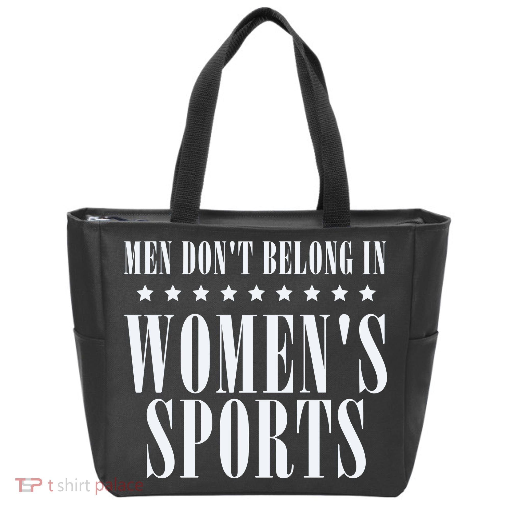 Man Dont Belong In Woman Sports Tote Bag