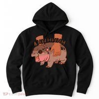 Moo Deng Bouncy Pig In Thai Picture The Cute Baby Hippo Gift Hoodie thumb 0