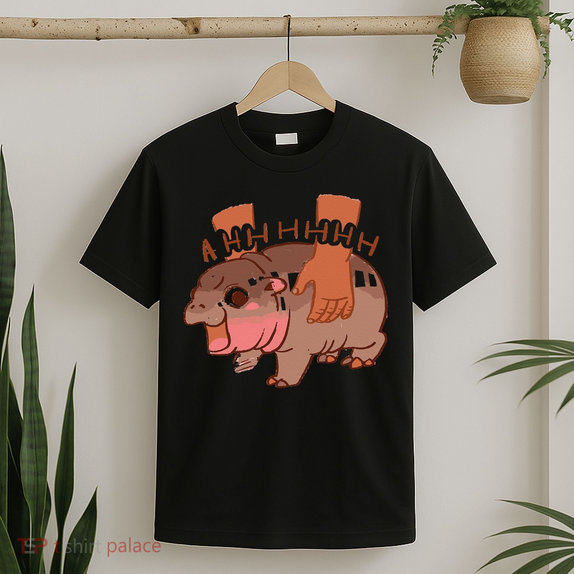 Moo Deng Bouncy Pig In Thai Picture The Cute Baby Hippo Gift T-Shirt