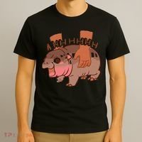 Moo Deng Bouncy Pig In Thai Picture The Cute Baby Hippo Gift T-Shirt thumb 3