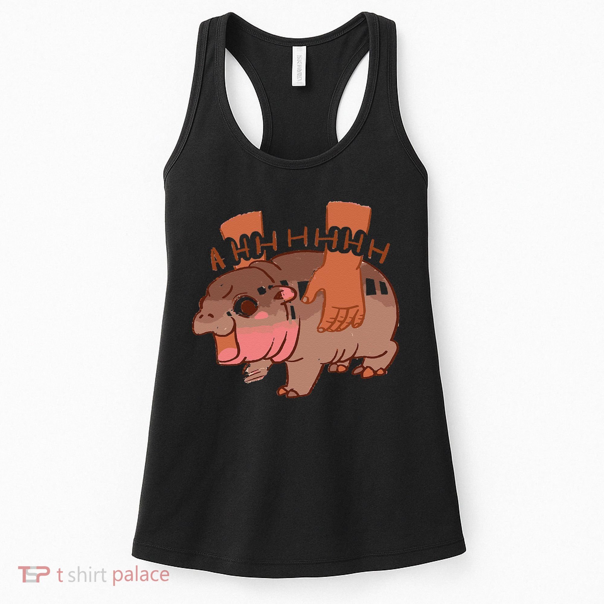 Moo Deng Bouncy Pig In Thai Picture The Cute Baby Hippo Gift Women's Tank Top