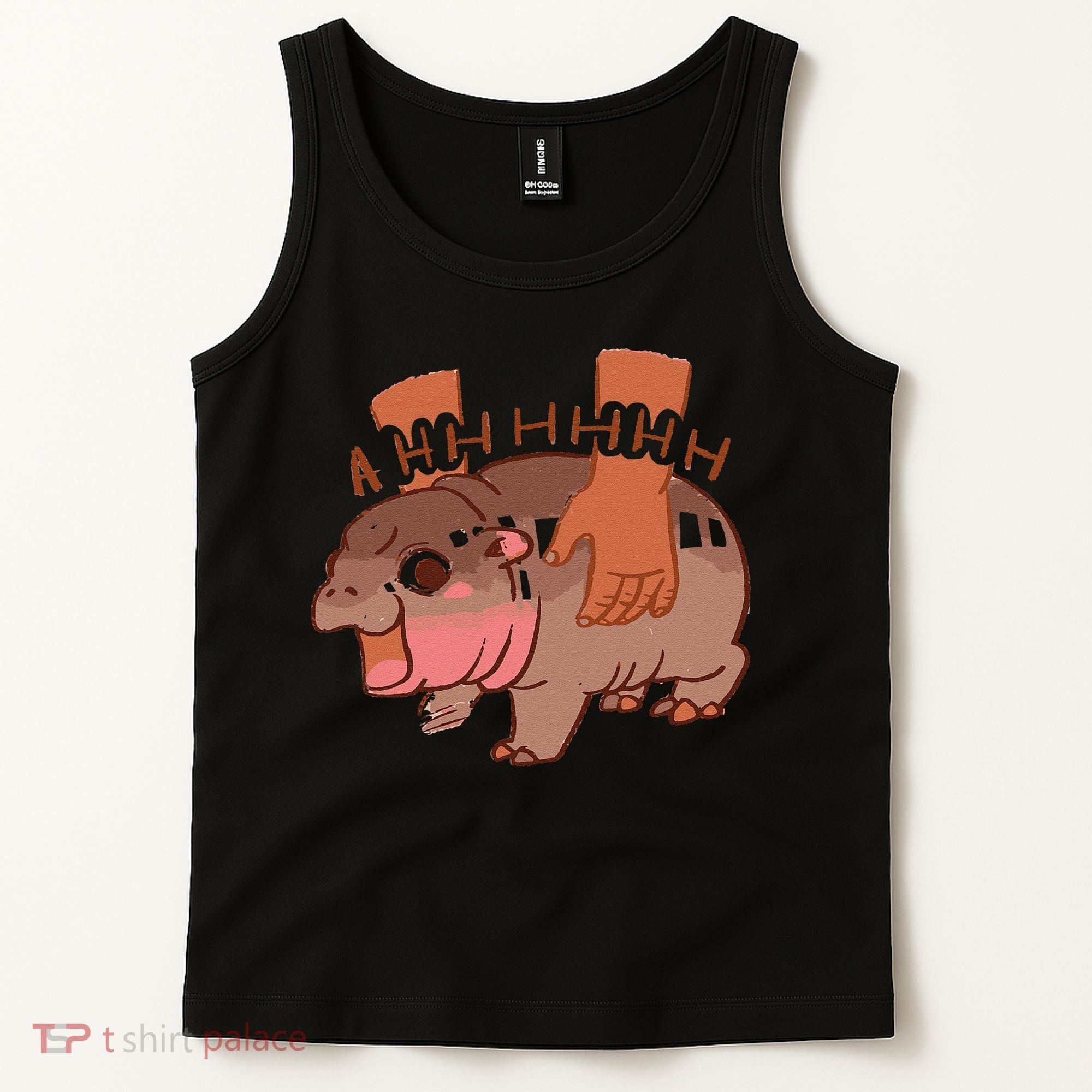 Moo Deng Bouncy Pig In Thai Picture The Cute Baby Hippo Gift Tank Top