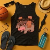 Moo Deng Bouncy Pig In Thai Picture The Cute Baby Hippo Gift Tank Top thumb 4