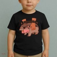 Moo Deng Bouncy Pig In Thai Picture The Cute Baby Hippo Gift Toddler T-Shirt thumb 2