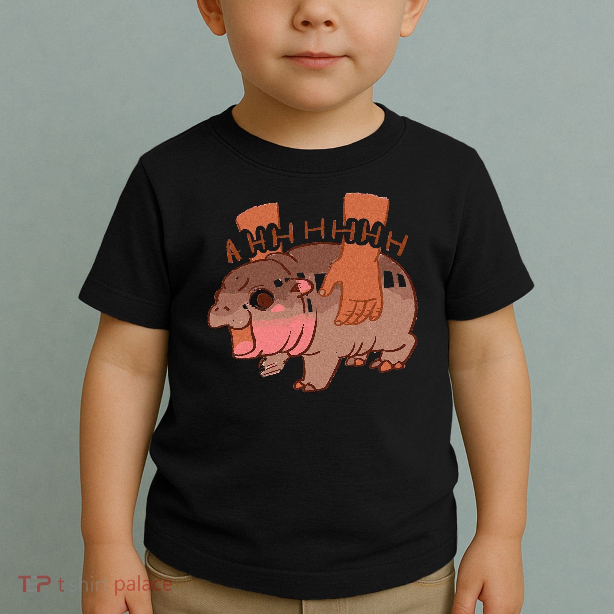 Moo Deng Bouncy Pig In Thai Picture The Cute Baby Hippo Gift Toddler T-Shirt
