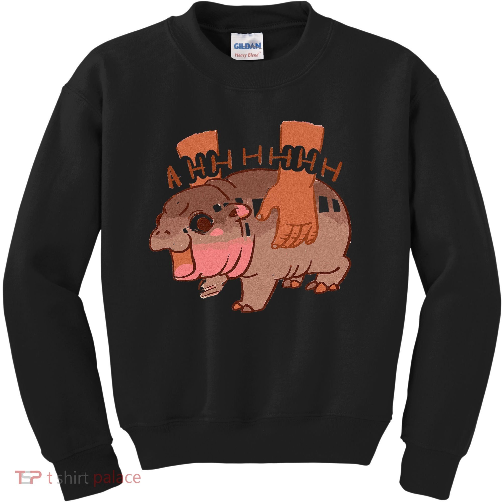 Moo Deng Bouncy Pig In Thai Picture The Cute Baby Hippo Gift Kids Sweatshirt
