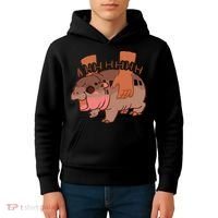 Moo Deng Bouncy Pig In Thai Picture The Cute Baby Hippo Gift Kids Hoodie thumb 4